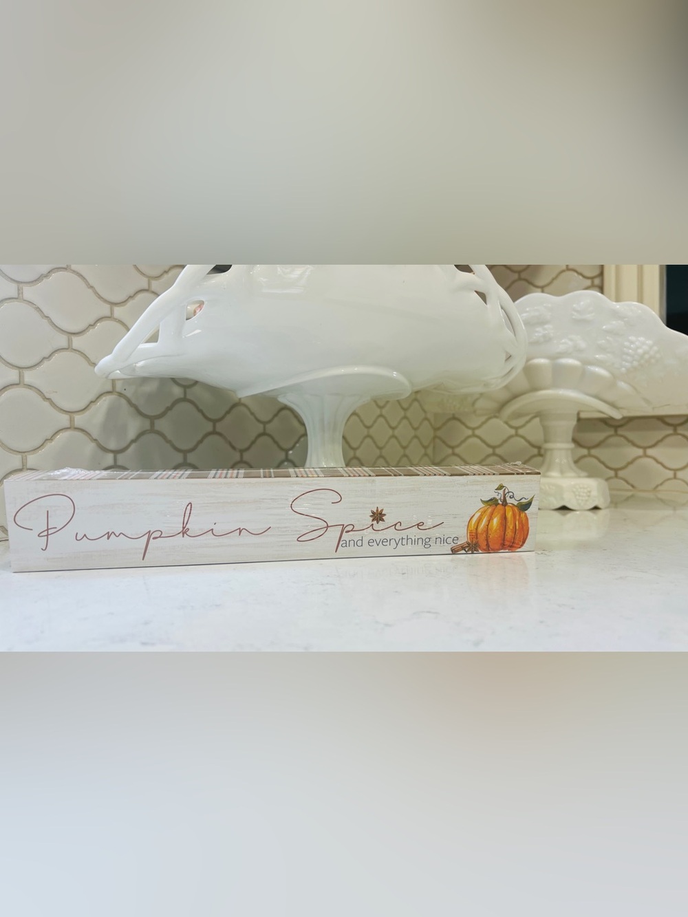 Fall Spice Decorative Sign with Pumpkin Accent